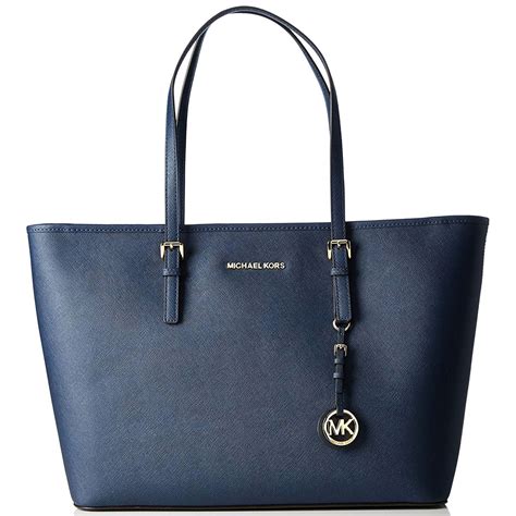 michael kors jet set travel saffiano leather tote navy|michael kors jet set bag.